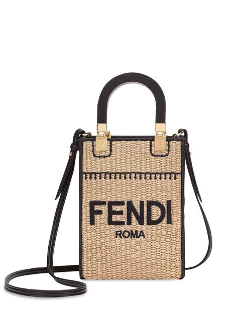 fendi mini straw bag|fendi black tote bag.